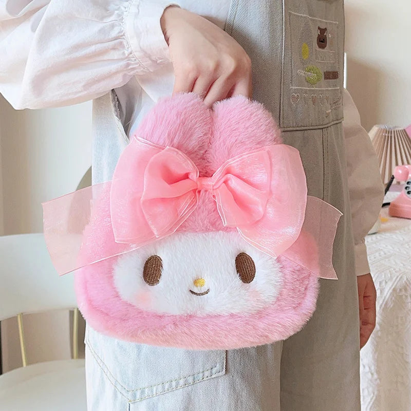 My Melody Sanrio Plush Beauty Bag – Soft & Sweet Cosmetic Pouch
