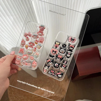 Pastel Perfection: 3D My Melody Transparent Phone Case!