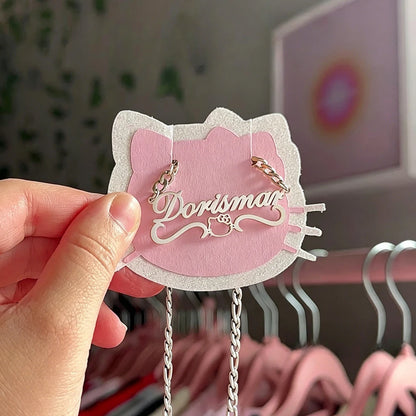 Personalized Hello Kitty Name Stainless Steel Silver Necklace