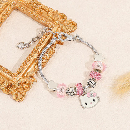 Piink Hello Kitty Pendant Set – Adjustable Bracelet