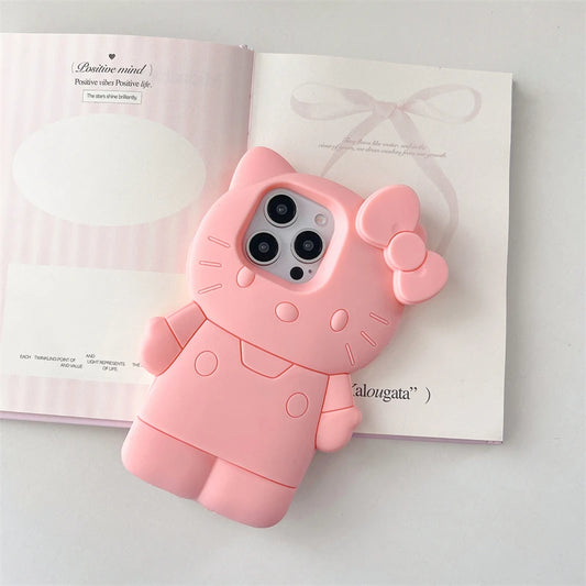 Pink 3D Hello Kitty Soft Silicone Phone Case