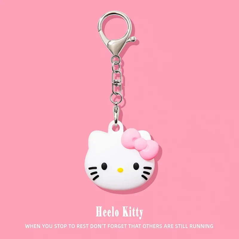 Pink Hello Kitty AirTag Case – Durable Silicone Keychain Holder