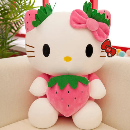 Pink Soft Hello Kitty Plush Toy with Strawberry
