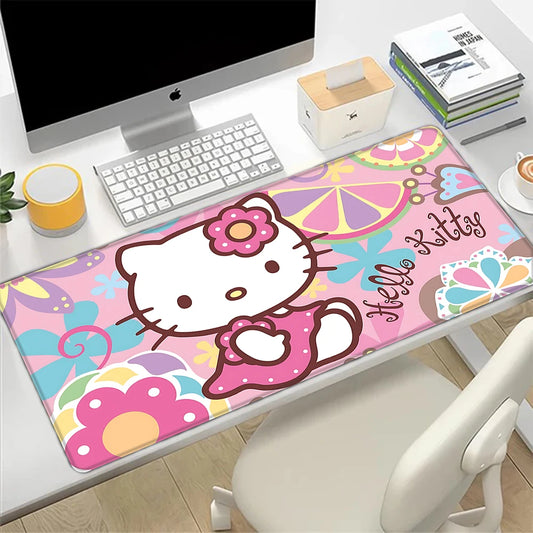 Pinky Hello Kitty Mousepad – Large Desk Mat for Keyboard & PC
