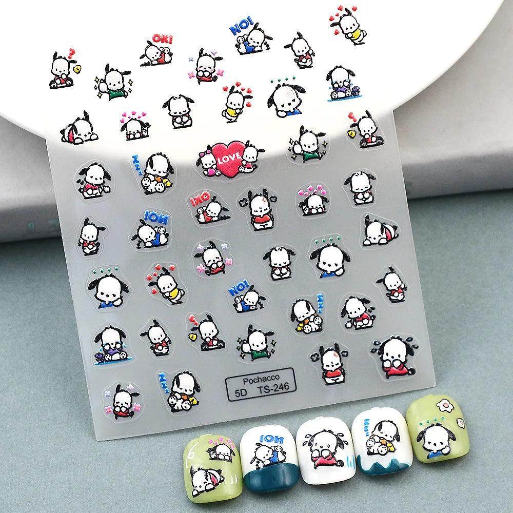 Pochacco DIY Nail Art Nail Stickers