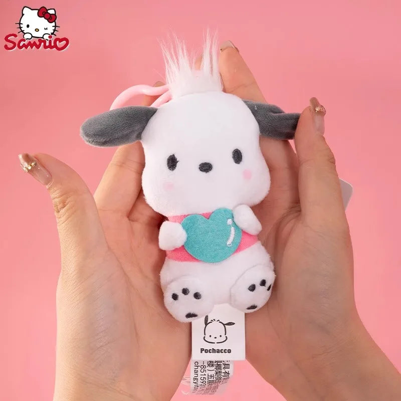 Pochacco Heart Series Plush Bag Charm Keyring