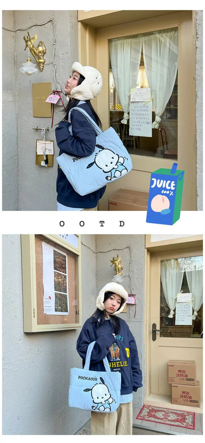 Pochacco Large Capacity Tote Bag | Sanrio Shoulder Handbag