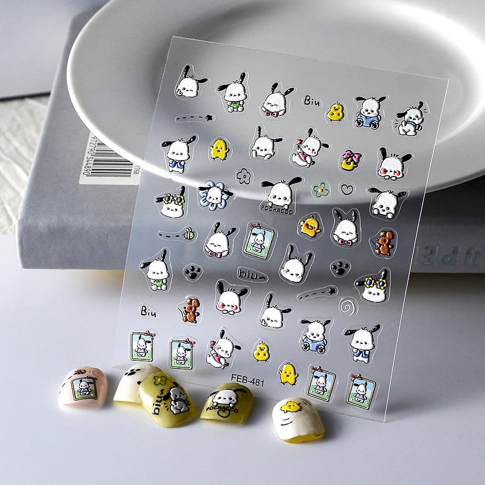 Pochacco Nail Stickes DIY Nail art