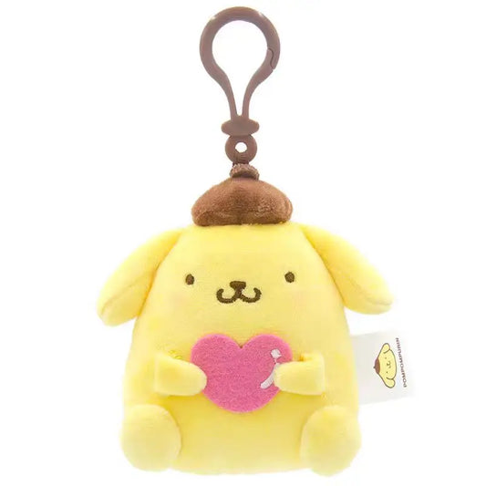 Pompompurin Heart Series Plush Bag Charm Keyring