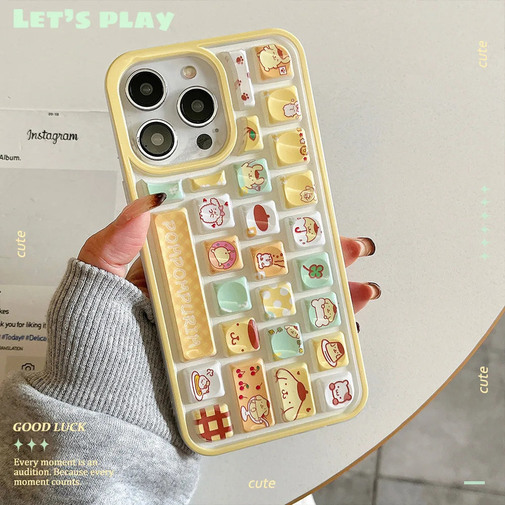 Pompompurin’s Pudding Keys – 3D Cartoon iPhone Case
