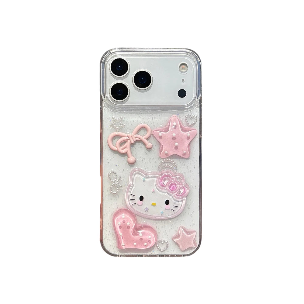 Kawaii Hello Kitty 3D Pink Phone Protective Cover