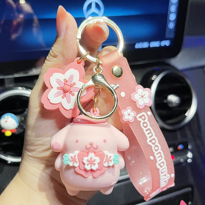 Cute Pompompurin Sakura Blossom Keychain