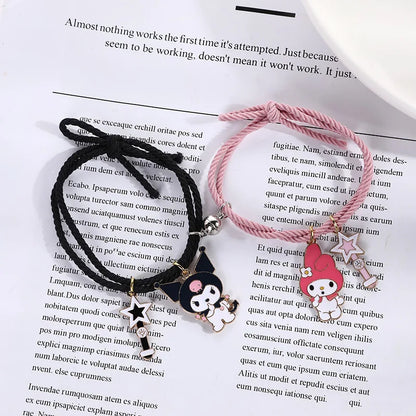 Kuromi & My Melody Magnetic Couple Bracelet or  Rubber Band