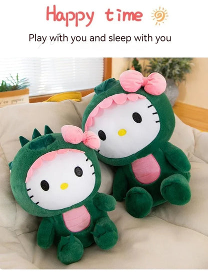 Hello Kitty dressed in dinasour plush toy