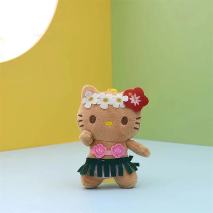 Hello Kitty Keychain Plush Doll | Hawaii Vacation with Grass Skirt