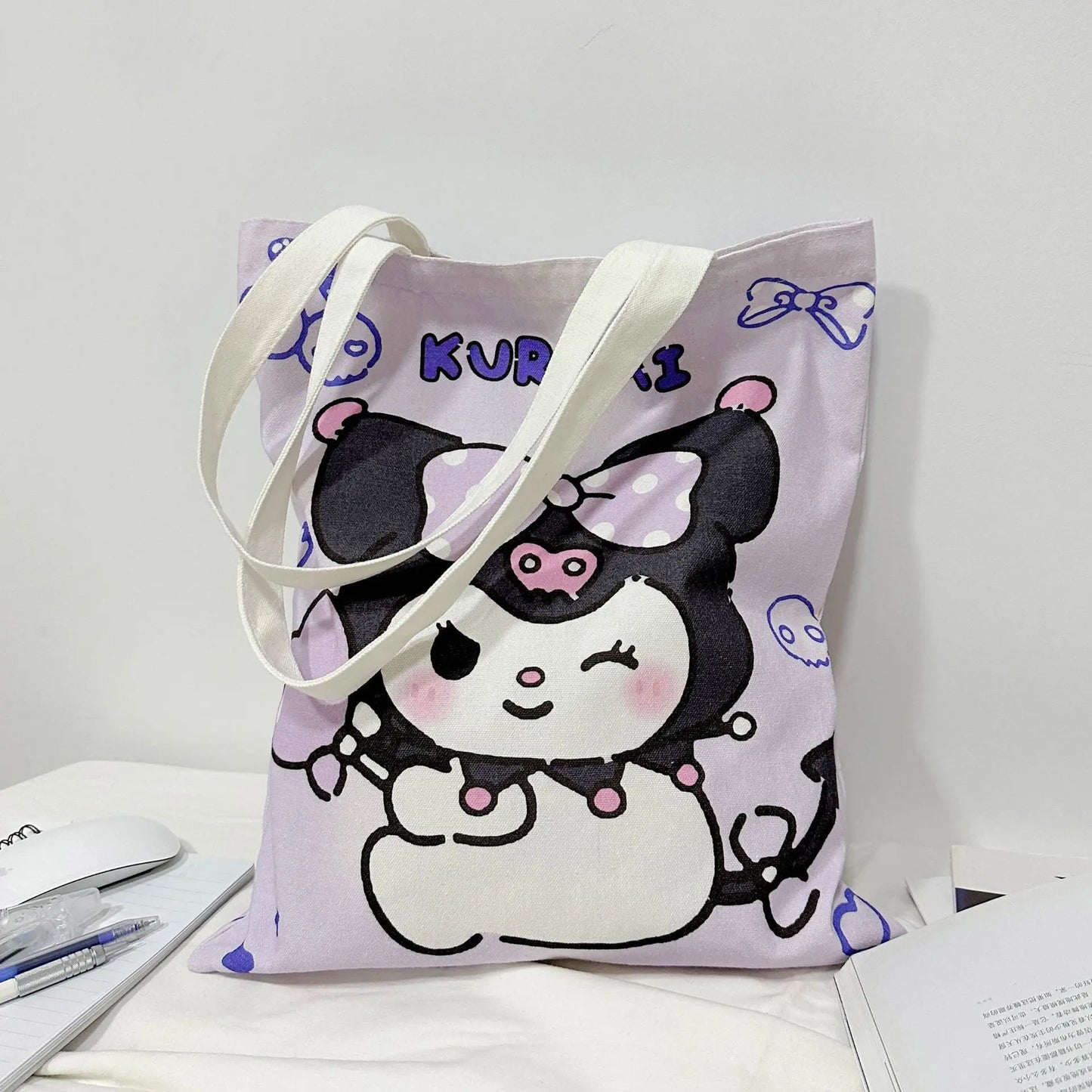 Sanrio Kuromi Large Capacity Shoulder Canvas Bag