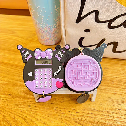 Sanrio Kuromi Keychain & Calculator & Labyrinth Game