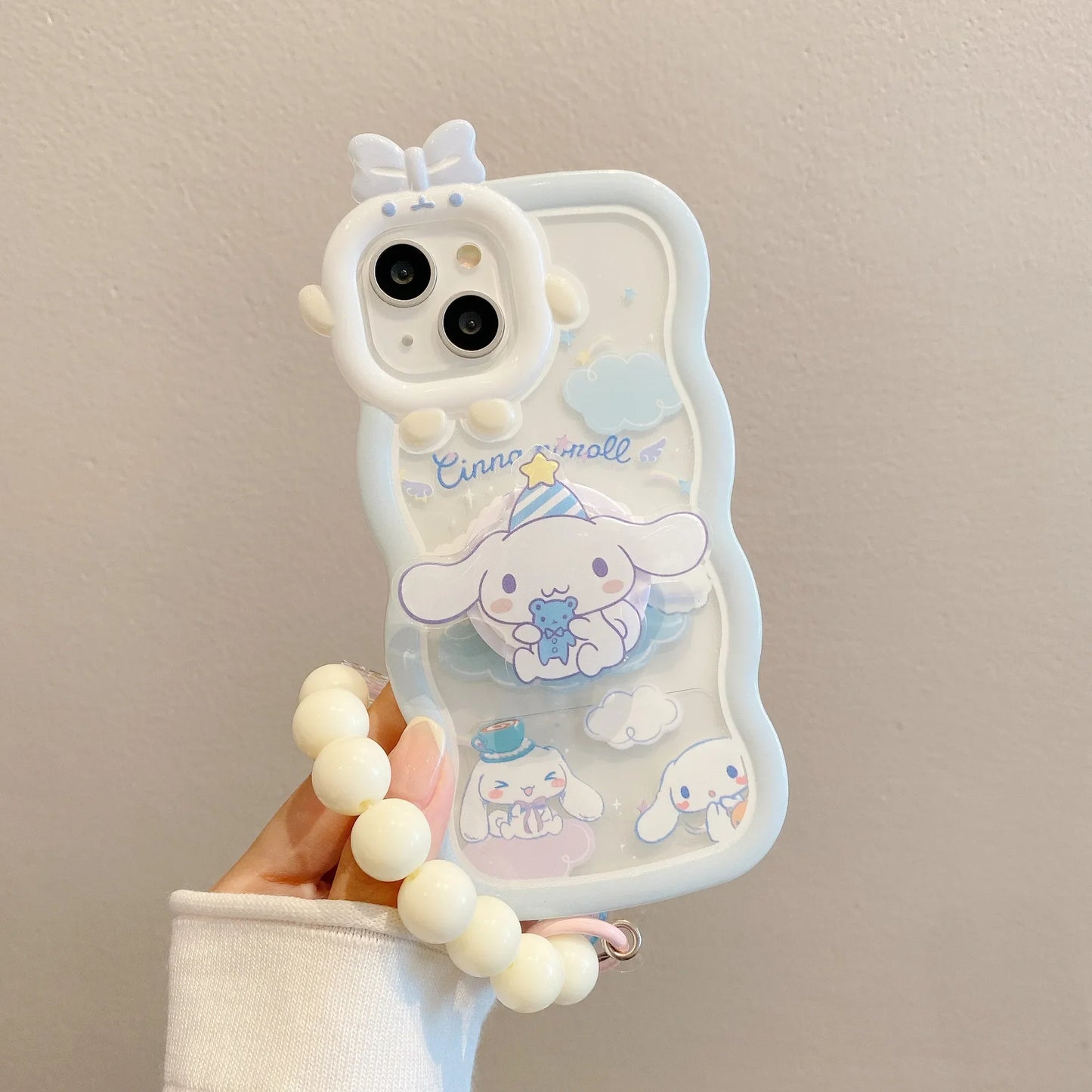 Cinnamoroll Phone Case | Kawaii Design with Holder and Strap