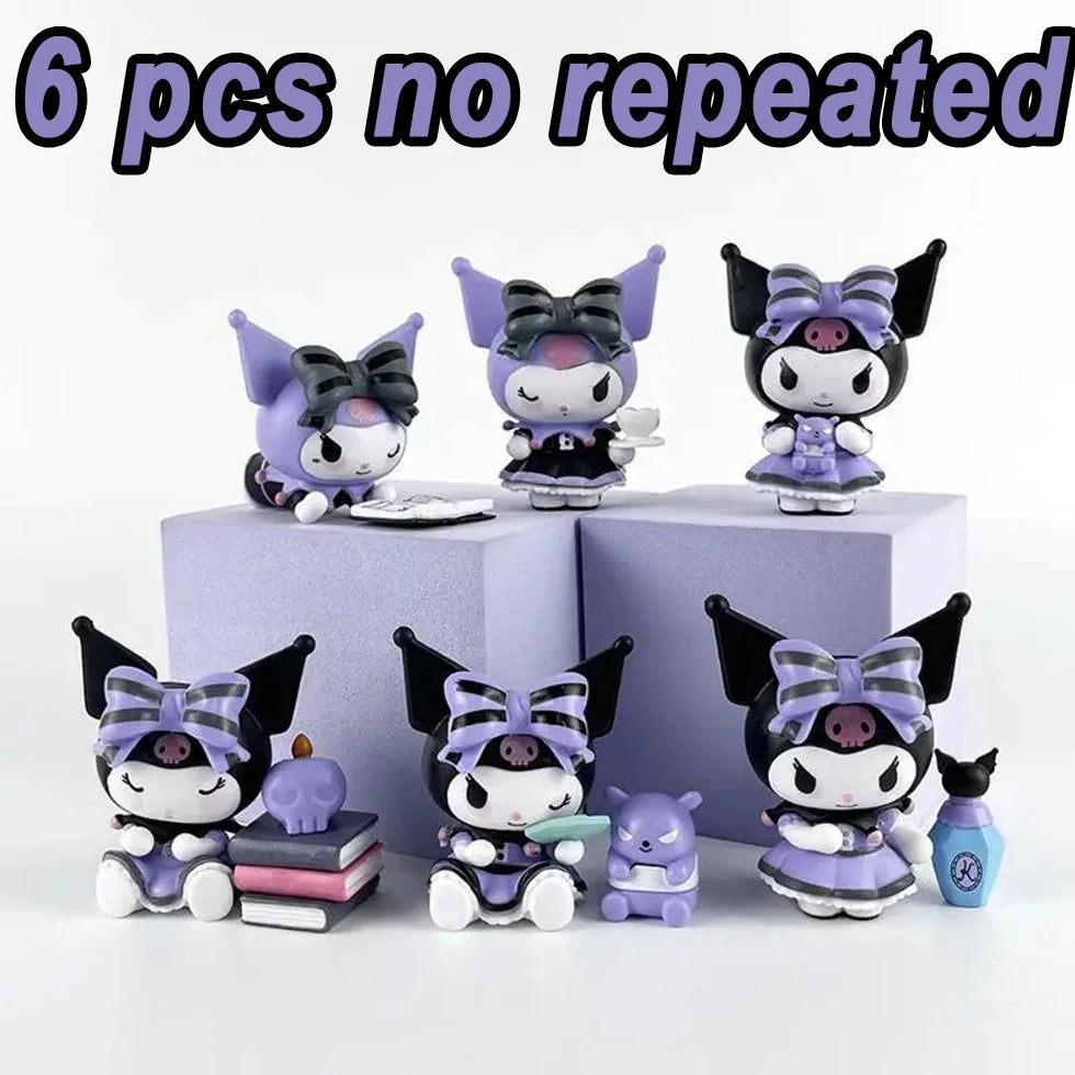 6Pcs Set of Sanrio Kuromi Figure Toys | Part of the Lucky Divination Series