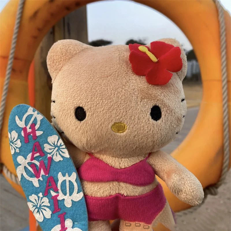 Hello Kitty Keychain Plush Doll | Hawaii Vacation with Skateboard