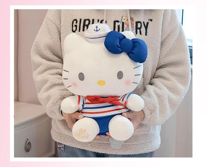 Navy-Dressed Hello Kitty Plush Toys by Sanrio | Sizes: 23cm or 32cm