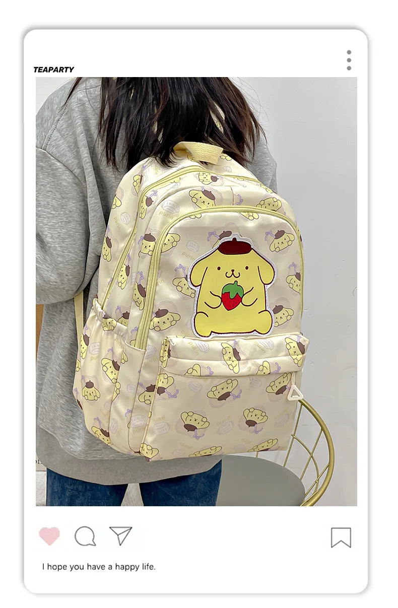 Large Capacity Sanrio Pompompurin Canvas Backpack