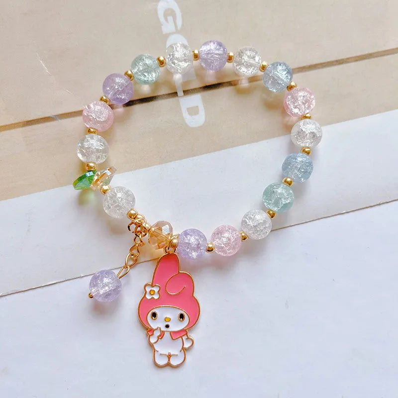 Sanrio My Melody Crystal Beaded Bracelet | Elastic Rope Design