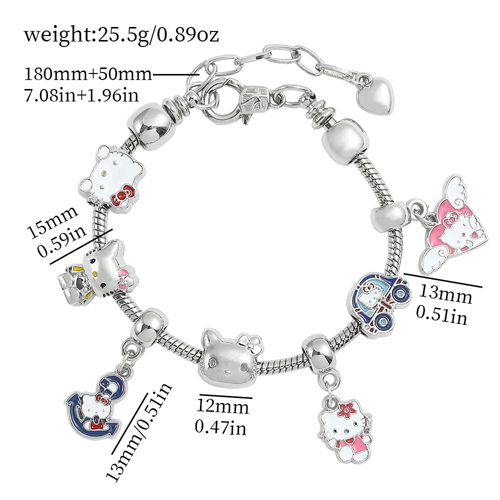 Hello Kitty Charms Bracelet with Kitty Beads 