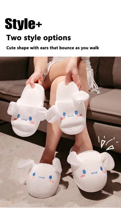 My Melody House Slippers | Sanrio Fluffy Slippers with Moving Ears