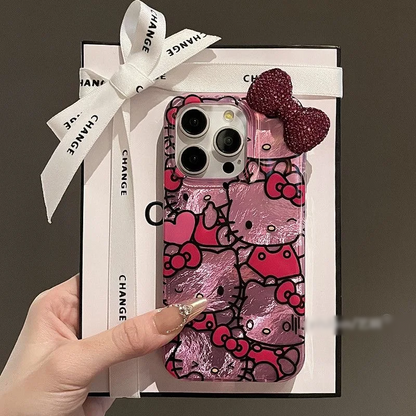 Hello Kitty iPhone Case – Sparkling Diamond Bowknot Design