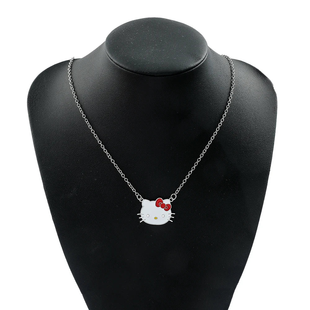 Kawaii Hello Kitty Enamel Pendant Necklace 