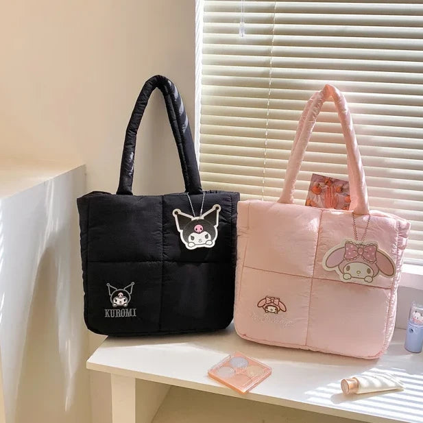 Sanrio Kuromi Puffer Shoulder Bag | Puffy Tote Bag