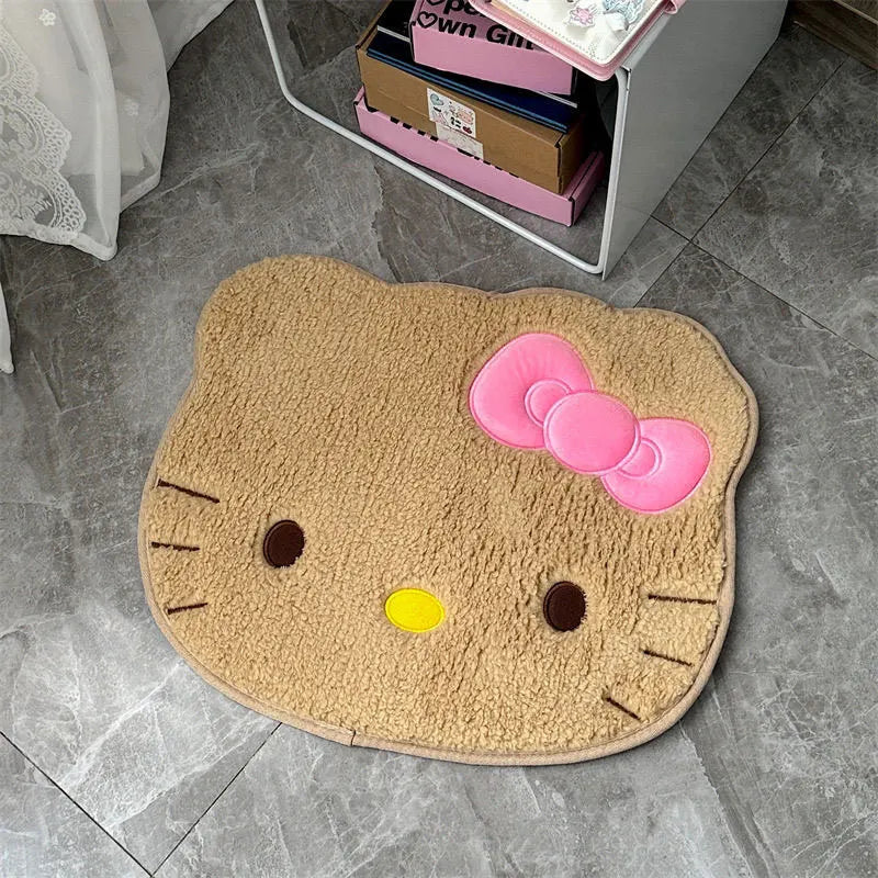 Adorable Beige Hello Kitty Floor Mat | Absorbent and Non-Slip Doormat