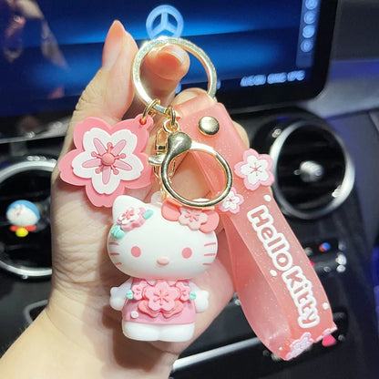 Cute Hello Kitty Sakura Blossom Keychain