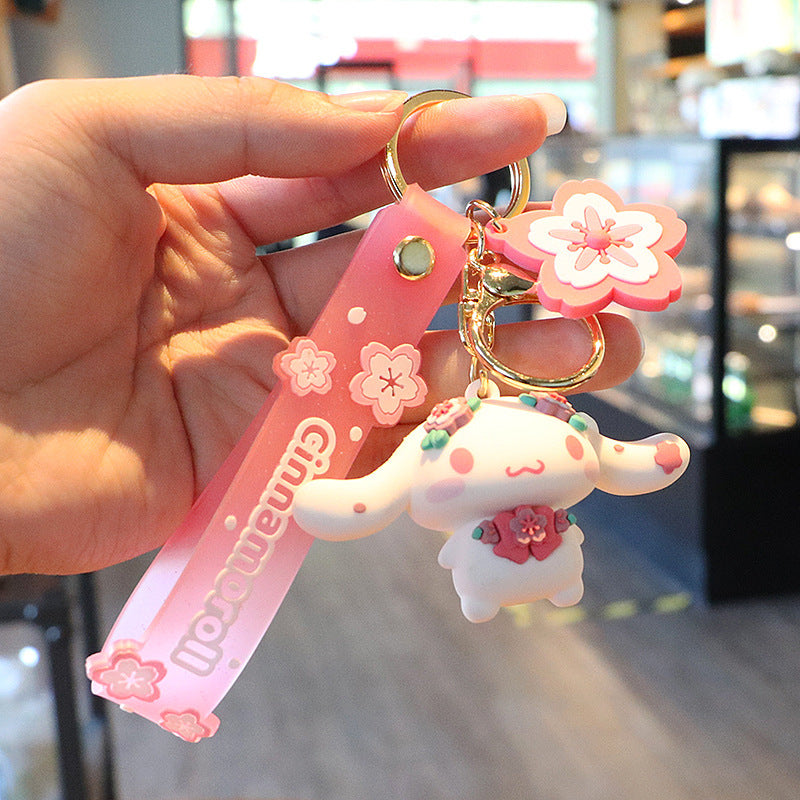 Kawaii Sakura Blossom Keychain Featuring Sanrio and Friends