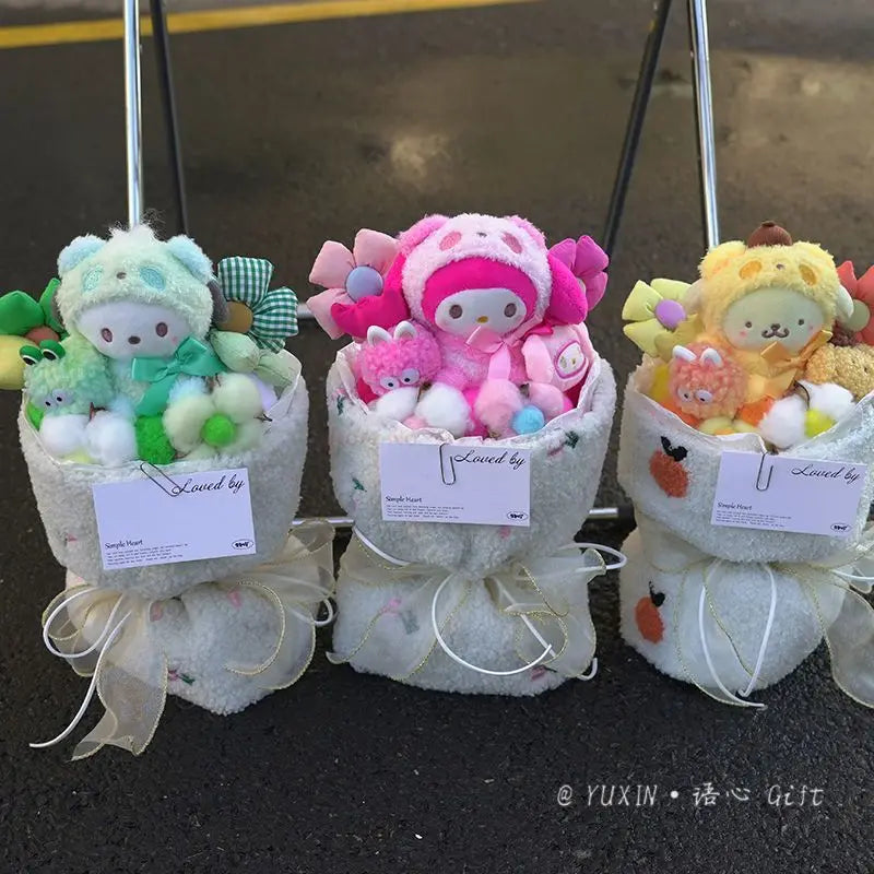 Sanrio Kawaii Doll Bouquet Kuromi | Cinnamoroll | MyMelody | Pompompurin | Hello Kitty