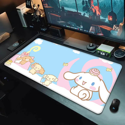 Cute Cinnamoroll Mousepad HD Printing Computer Gamers Locking Edge Non-slip Mouse Pad XXL90x40cm Keyboard PC Desk Pad