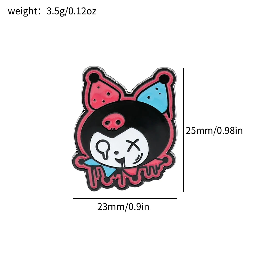 Zombie-Inspired Kuromi Badges or Brooches