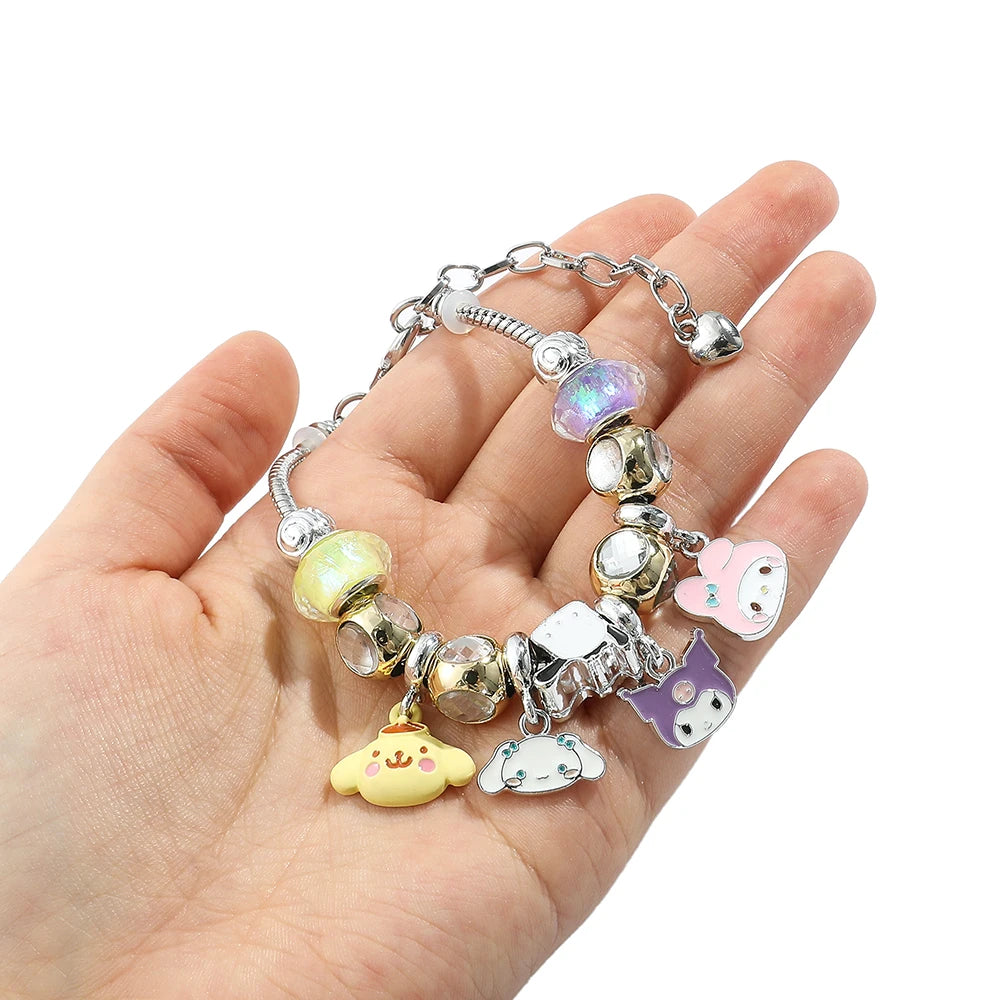 Sanrio Character Bead Bracelet DIY Kit (My Melody, Kuromi, Cinnamoroll, Pochacco, Pompompurin)