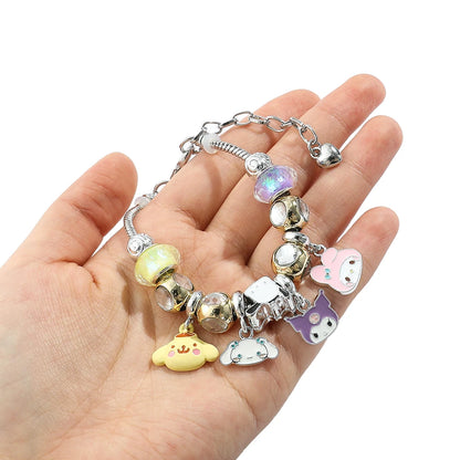 Sanrio Character Bead Bracelet DIY Kit (My Melody, Kuromi, Cinnamoroll, Pochacco, Pompompurin)