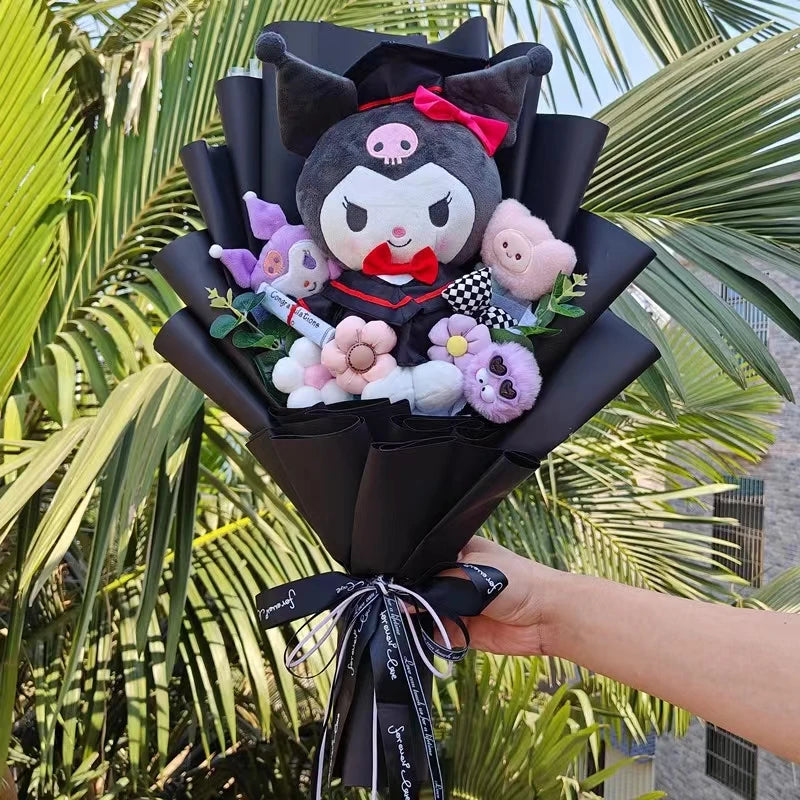 Sanrio Kuromi With Graduation Hats | Handmade Kuromi plush Bouquet for Graduation Day