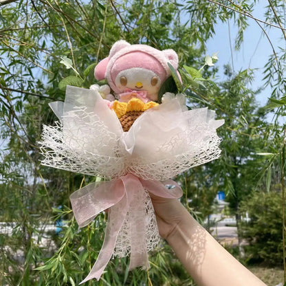 Sanrio My Melody Plush with Beautiful Lace Wrap and Blooming Flower