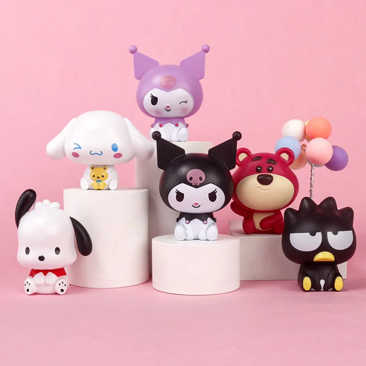 Kawaii Sanrio Figures Toy | Pochacco, Kuromi, Cinnamoroll, Strawberry Bear, Badtz-Maru