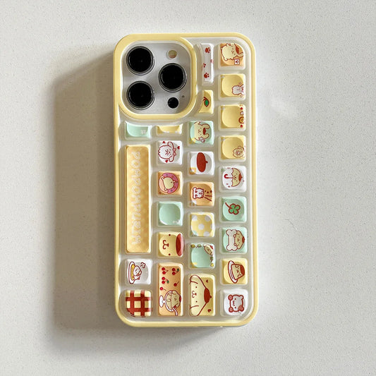 Pompompurin Keyboard Dreams – 3D Kawaii iPhone Case