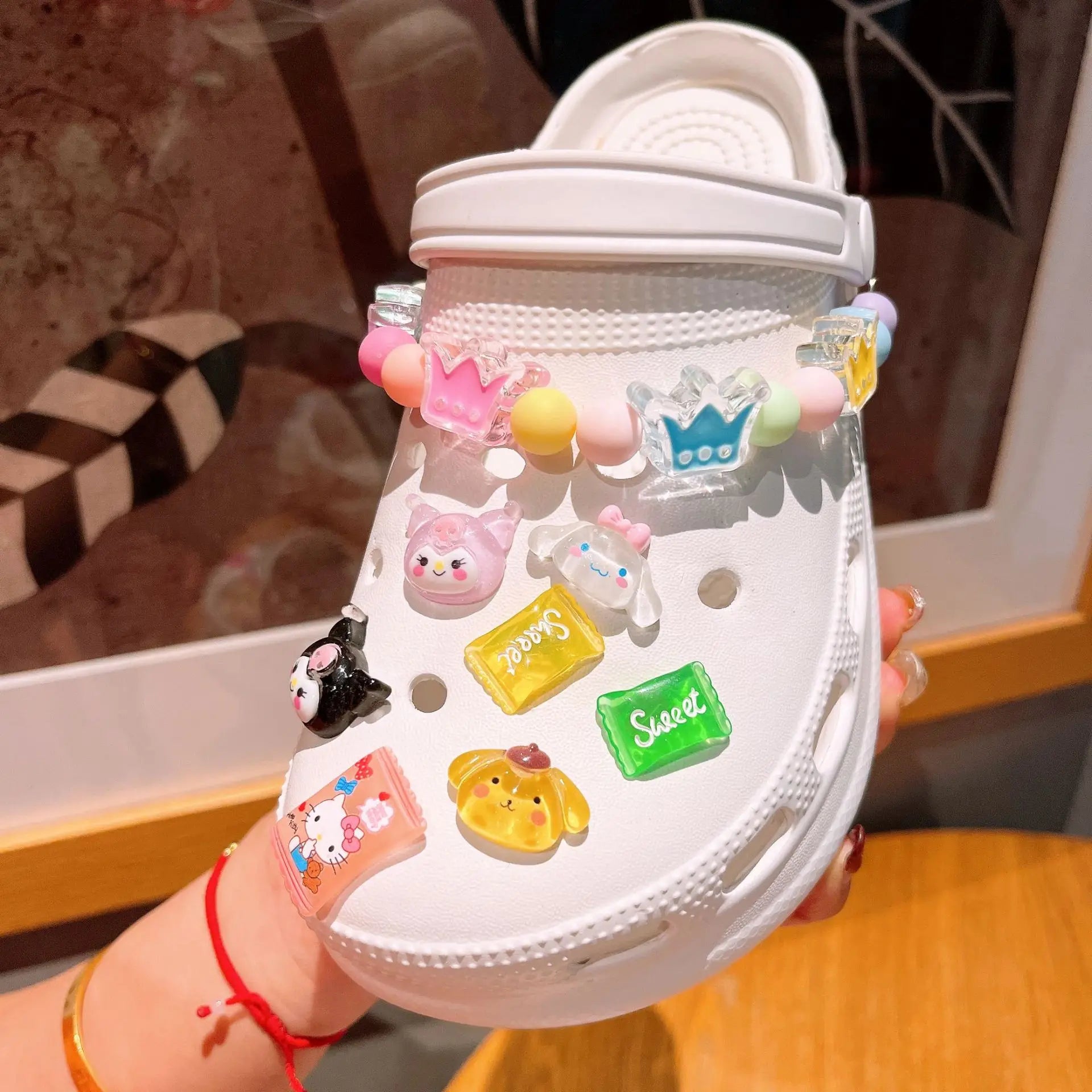 7-8 Piece Set of Sanrio LED Shoe Charms (Kuromi, My Melody, Cinnamoroll, Pochacco, Pompompurin)