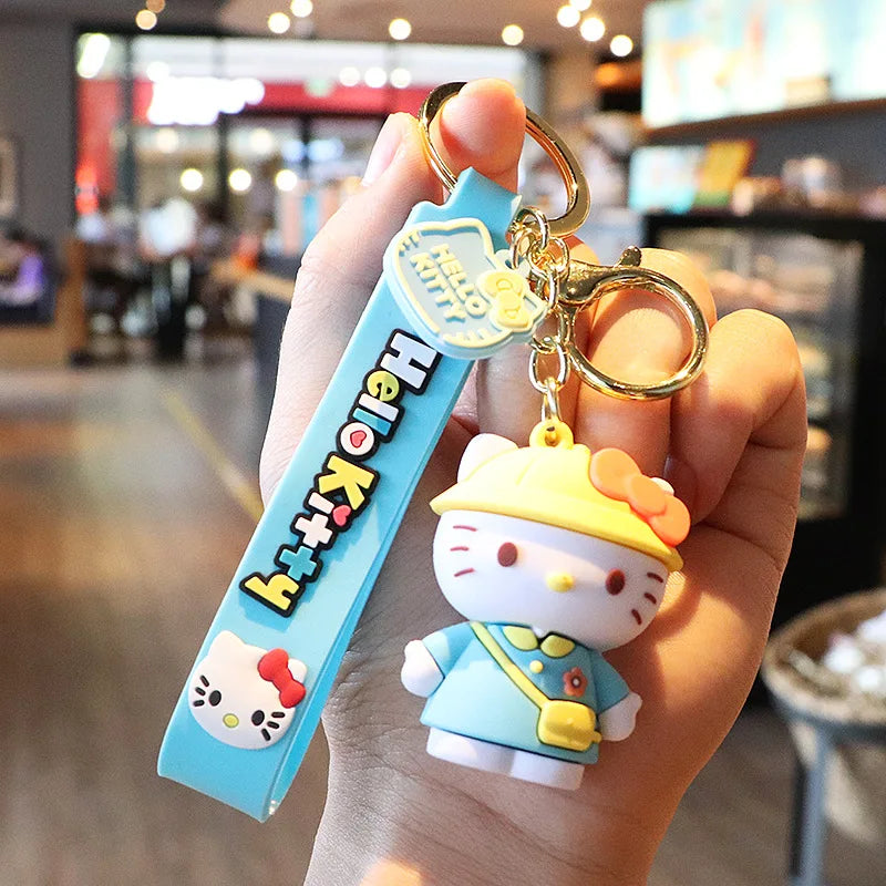 3D Hello Kitty Keychain with yellow bag