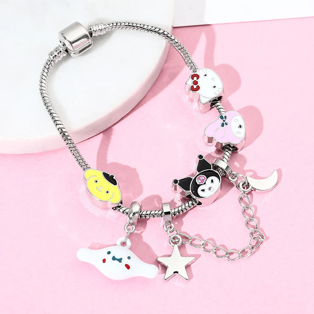 Sanrio Kuromi Bead Pendant Bracelet (17cm | 19cm | 21cm)