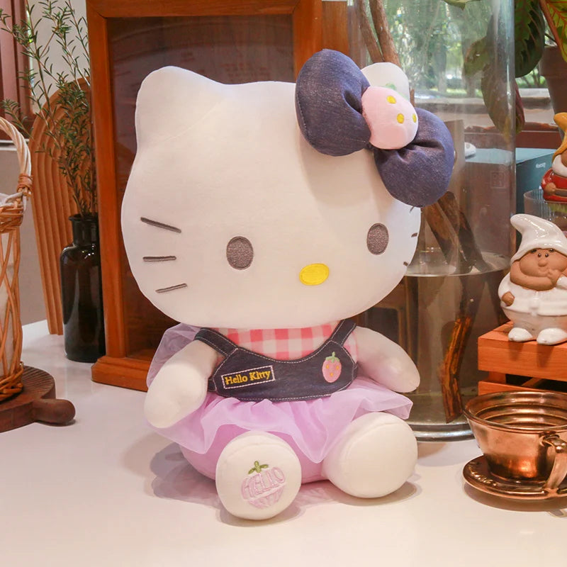 Hello Kitty Stuffed Animals from Sanrio | Hello Kitty Dressed in Blue Denim (24cm / 32cm)