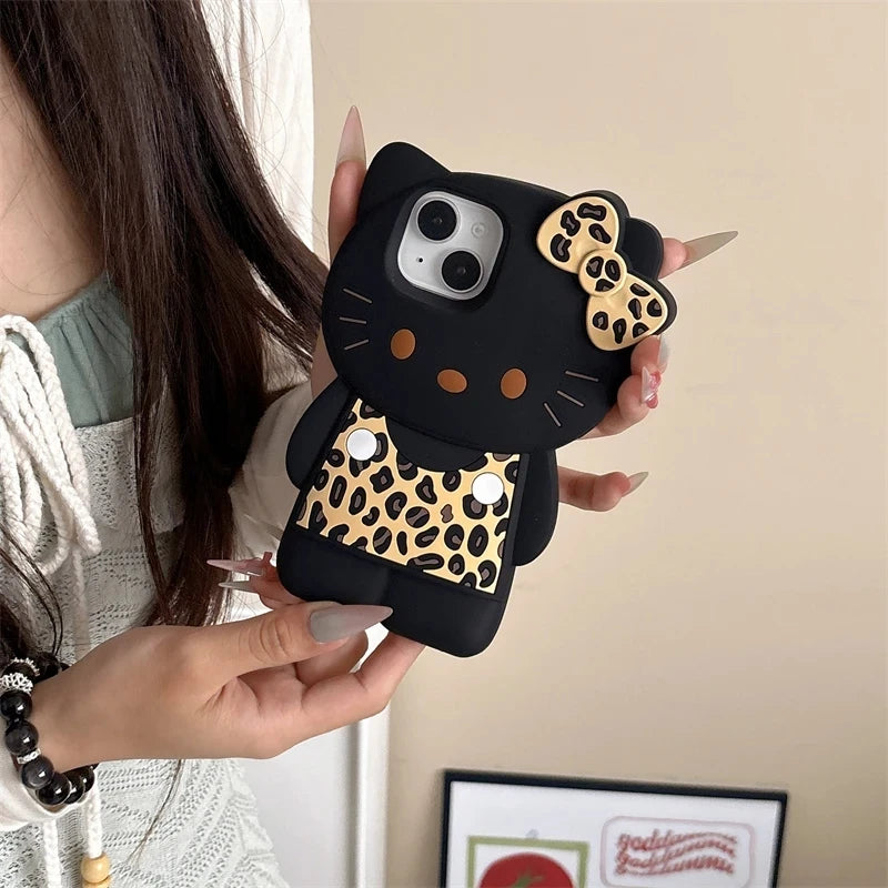 3D Sanrio Hello Kitty Leopard Print Phone Cover