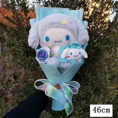 Cinnamoroll Plush Bouquet with Elegant Mesh Lace Wrap from Sanrio